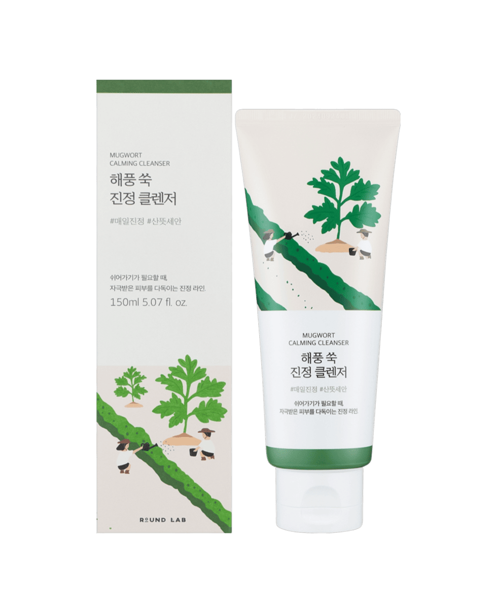 Пінка для вмивання з морським полином Round Lab Mugwort Calming Cleanser