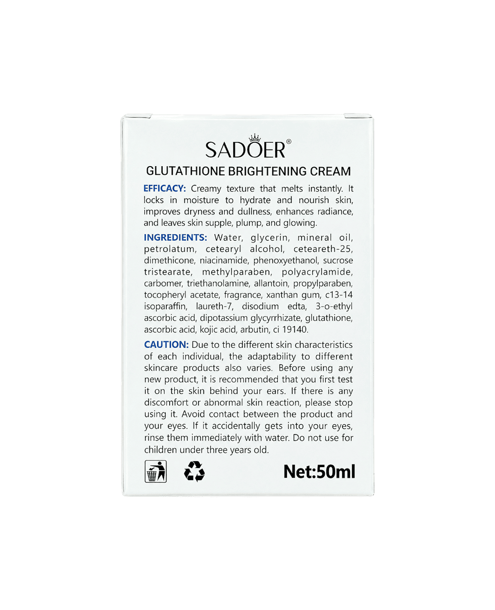 Крем для лица против пигментации Sadoer Glutathione Brightening Cream