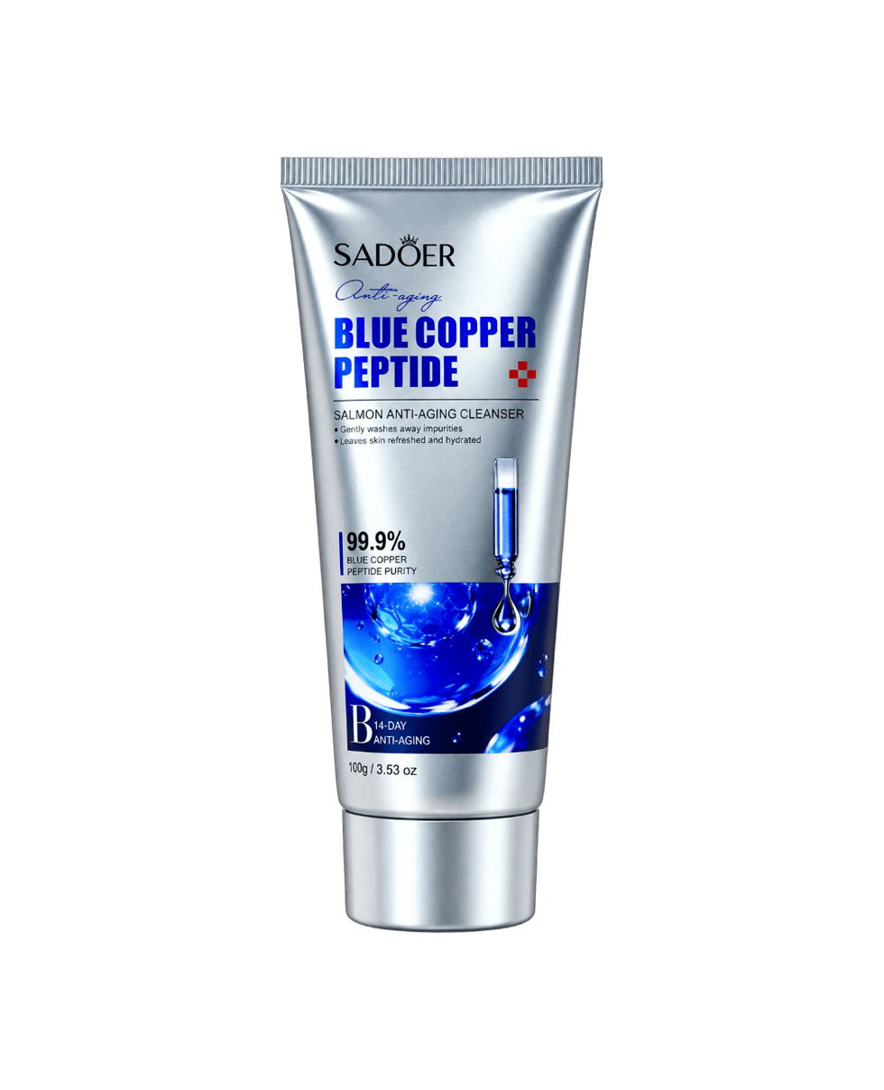 Пенка для умывания с медными пептидами Sadoer Blue Copper Peptide Salmon Anti-Aging Cleanser