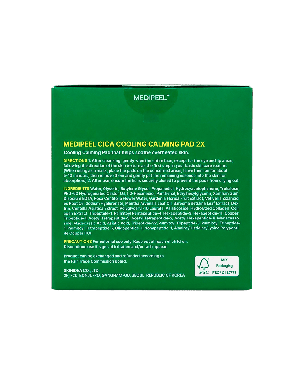 Охолоджуючі та  заспокійливі педи з центеллою Medi Peel Cica Cooling Caiming Pad 2x