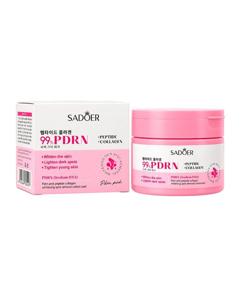 Педы для лица с коллагеном, пептидами и PDRN Sadoer PDRN Pink Peptide Collagen Whitening Spot Removal Cotton Pad