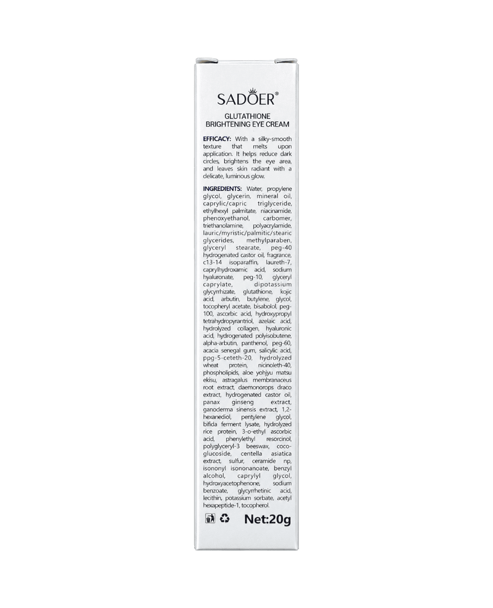 Крем навколо очей проти пігментації Sadoer Glutathione Brightening Eye Cream