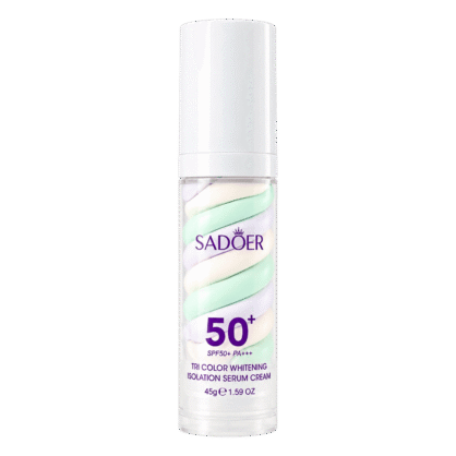 Трехцветная база под макияж с SPF 50+ Sadoer Tri Color Whitening Isolation Serum Cream SPF 50+ PA+++